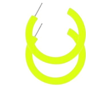 Yellow neon acrylic hoop earrings